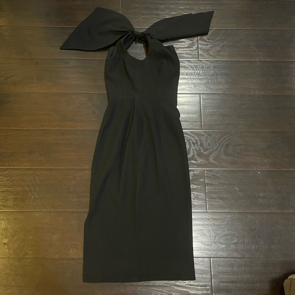 Dress the Population Black Halter Bow Dress Size XS Bodycon Formal Cocktail